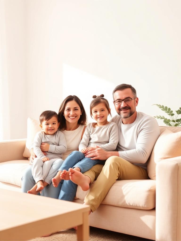 Familia compartiendo en un ambiente cálido y tranquilo